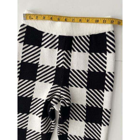 Beach Bunny Knit Joggers Pants Women S White Black Buffalo Check Stretch Cozy - Picture 6 of 11